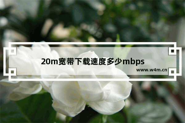 20m宽带下载速度多少mbps