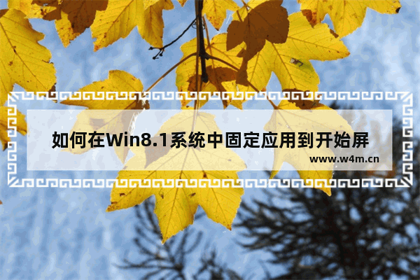 如何在Win8.1系统中固定应用到开始屏幕或任务栏