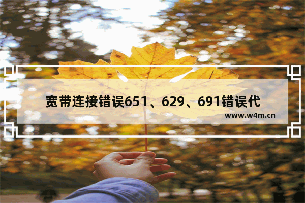 宽带连接错误651、629、691错误代码解决办法