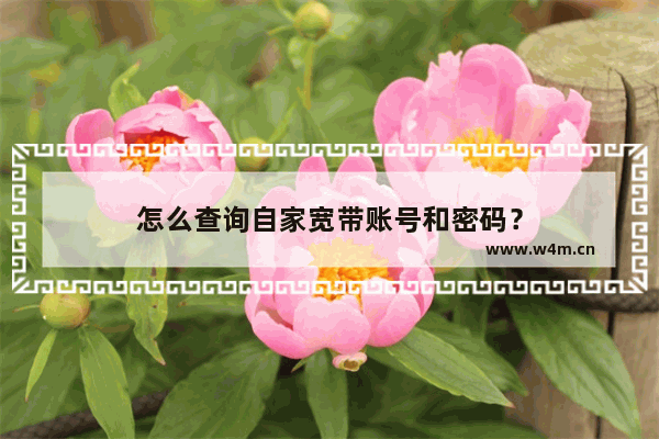 怎么查询自家宽带账号和密码？