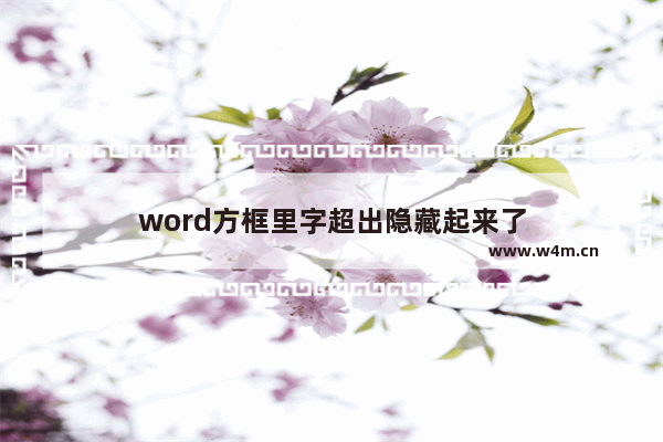 word方框里字超出隐藏起来了