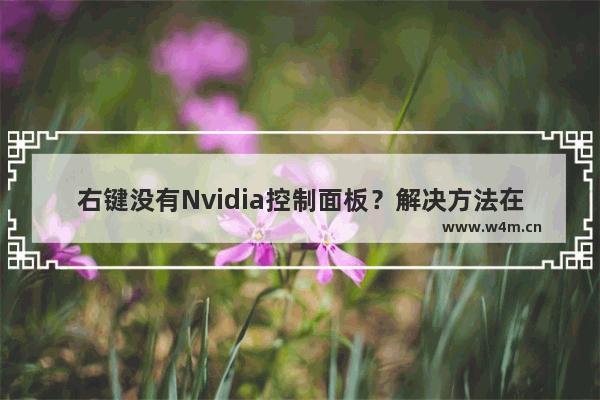 右键没有Nvidia控制面板？解决方法在这里