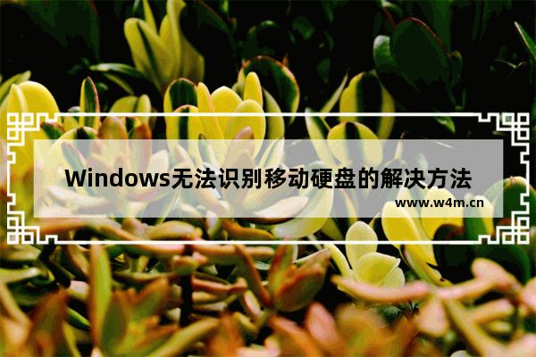 Windows无法识别移动硬盘的解决方法