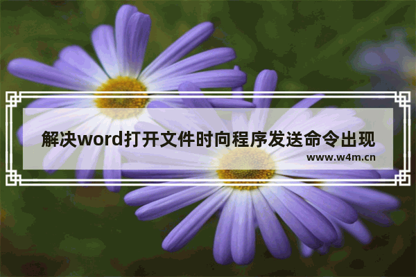 解决word打开文件时向程序发送命令出现错误的方法