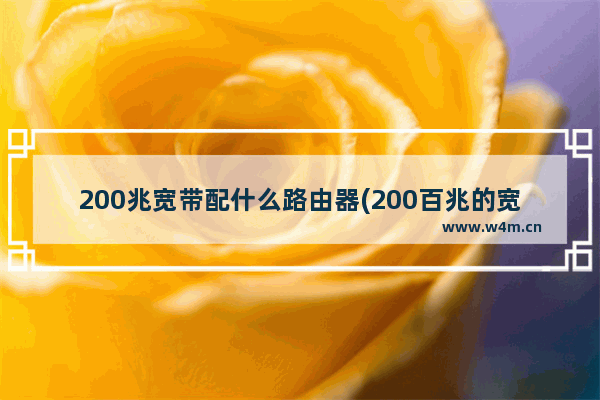 200兆宽带配什么路由器(200百兆的宽带配什么样的路由器)