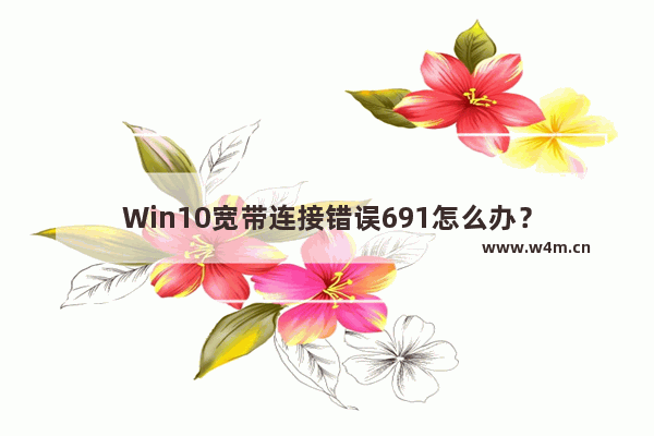 Win10宽带连接错误691怎么办？