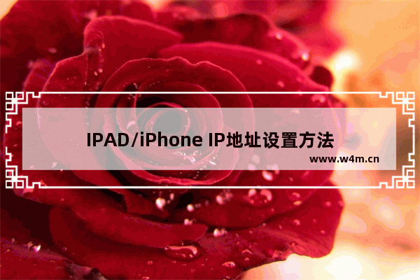 IPAD/iPhone IP地址设置方法