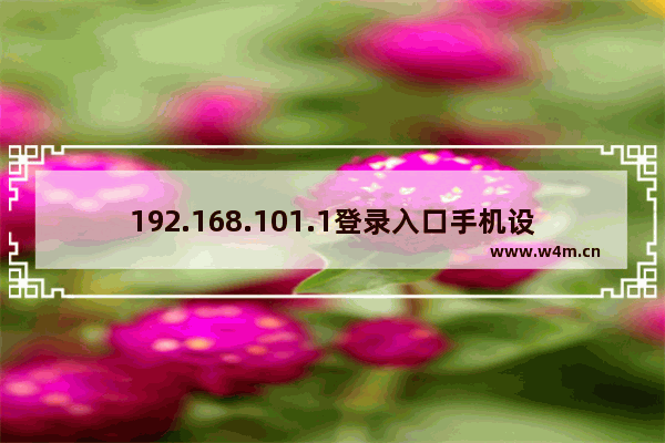 192.168.101.1登录入口手机设置