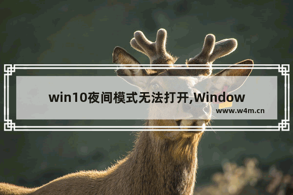 win10夜间模式无法打开,Windows10夜间模式不可用