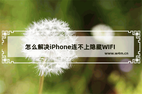 怎么解决iPhone连不上隐藏WIFI 解决iPhone连不上隐藏WIFI方法【详细步骤】