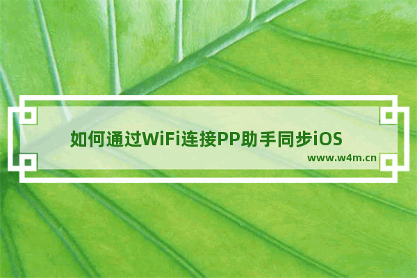 如何通过WiFi连接PP助手同步iOS PP助手怎么WiFi连接手机