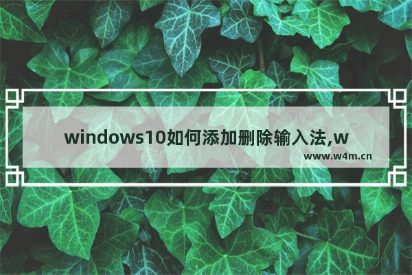 windows10如何添加删除输入法,win10如何添加和删除输入法