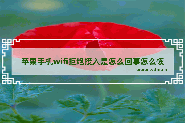 苹果手机wifi拒绝接入是怎么回事怎么恢复