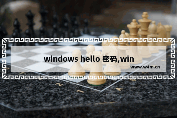 windows hello 密码,windows hello解锁