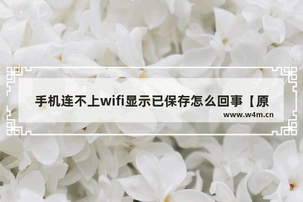 手机连不上wifi显示已保存怎么回事【原因介绍】