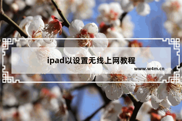 ipad以设置无线上网教程