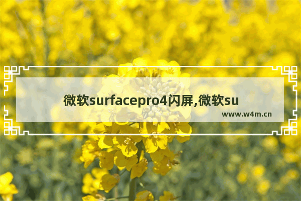 微软surfacepro4闪屏,微软surface闪退