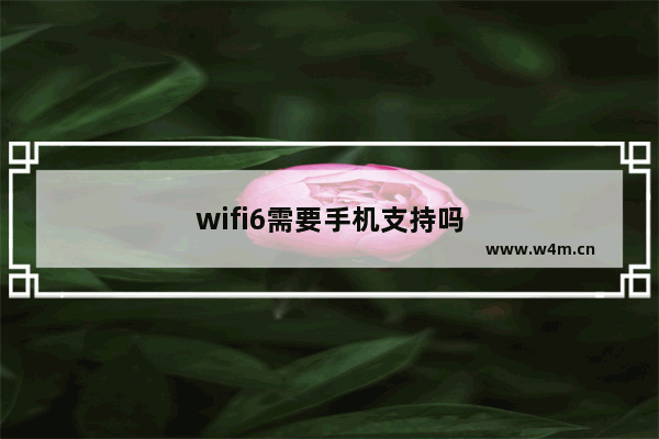 wifi6需要手机支持吗