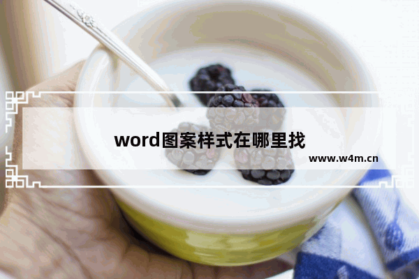 word图案样式在哪里找