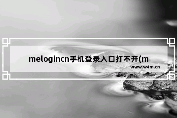 melogincn手机登录入口打不开(melogincn登录手机页面)