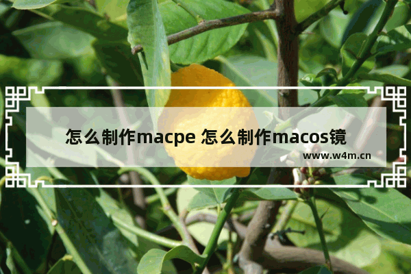 怎么制作macpe 怎么制作macos镜像