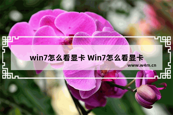 win7怎么看显卡 Win7怎么看显卡