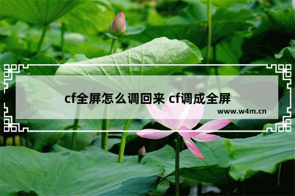 cf全屏怎么调回来 cf调成全屏