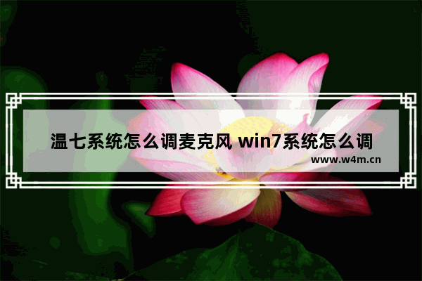 温七系统怎么调麦克风 win7系统怎么调麦克风