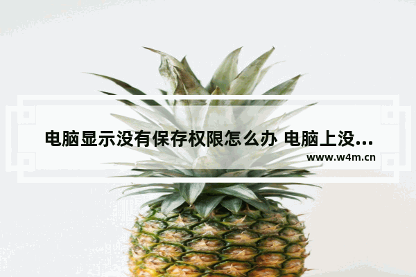 电脑显示没有保存权限怎么办 电脑上没有权限保存文件是啥意思