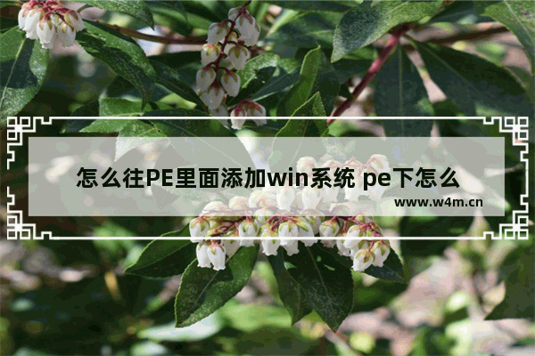 怎么往PE里面添加win系统 pe下怎么添加新用户