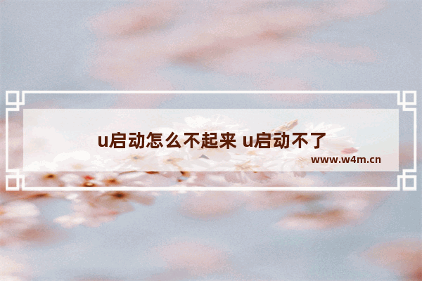 u启动怎么不起来 u启动不了