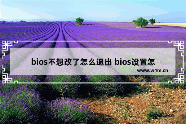 bios不想改了怎么退出 bios设置怎么退出