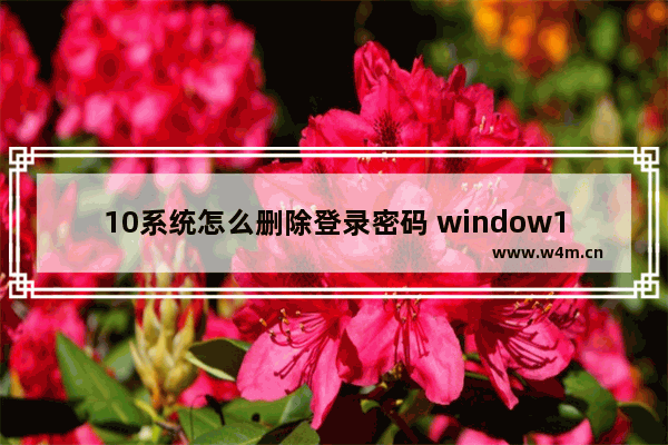 10系统怎么删除登录密码 window10怎么删除登陆密码