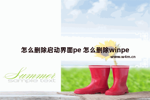 怎么删除启动界面pe 怎么删除winpe启动项