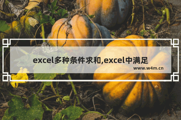 excel多种条件求和,excel中满足多个条件求和公式