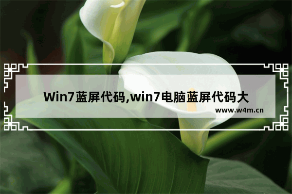 Win7蓝屏代码,win7电脑蓝屏代码大全及解决方案