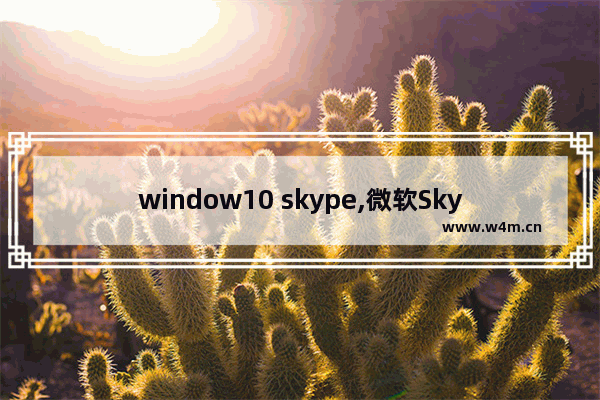 window10 skype,微软Skype