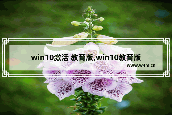 win10激活 教育版,win10教育版最新激活码