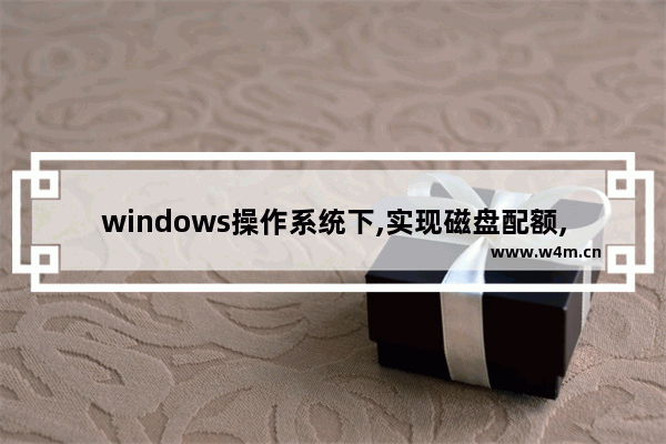 windows操作系统下,实现磁盘配额,windows10分配磁盘