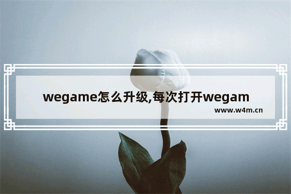 wegame怎么升级,每次打开wegame都要升级