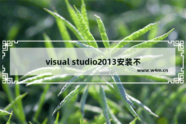 visual studio2013安装不了,无法安装microsoft.visual Studio