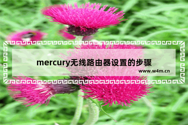 mercury无线路由器设置的步骤