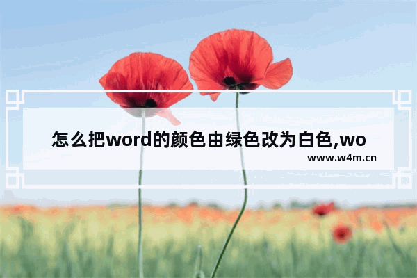 怎么把word的颜色由绿色改为白色,word默认页面颜色变绿色