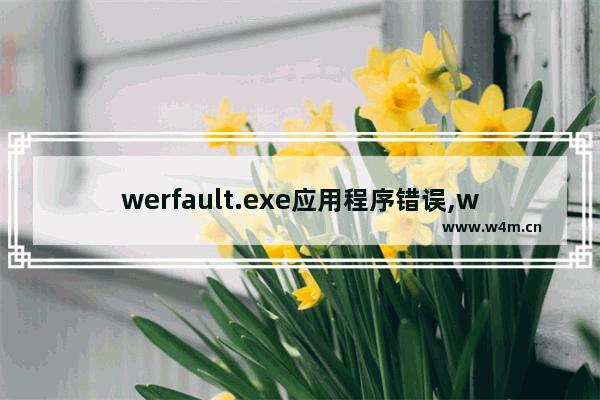 werfault.exe应用程序错误,werfault应用程序错误win10