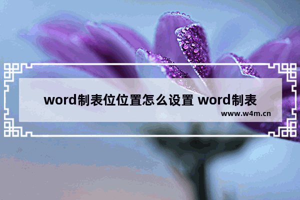 word制表位位置怎么设置 word制表位位置设置的方法