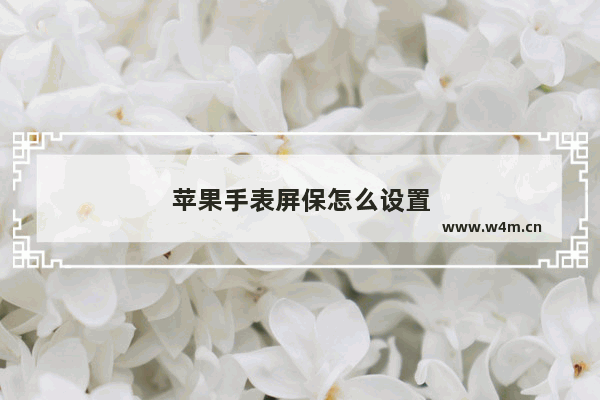 苹果手表屏保怎么设置