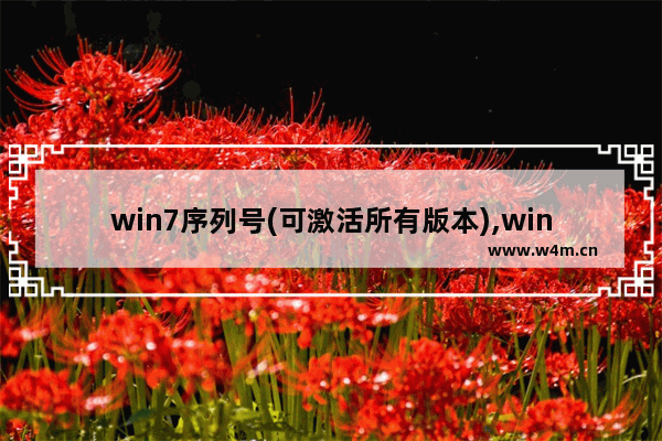 win7序列号(可激活所有版本),win7激活码2020