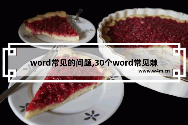 word常见的问题,30个word常见棘手问题解决方法