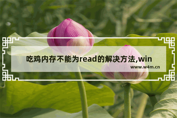 吃鸡内存不能为read的解决方法,win10出现内存不能为read