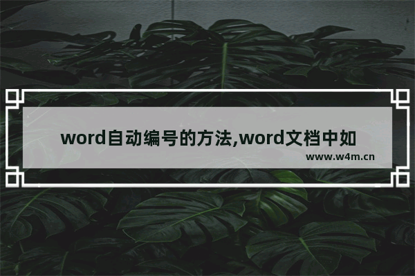 word自动编号的方法,word文档中如何自动编号